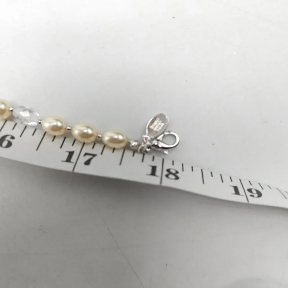 Nolan Miller Glamour Collection Faux Pearl Clear Crystal Necklace in Box - Picture 5 of 6